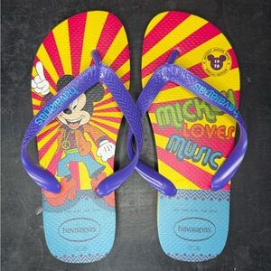 Havaianas Mickey Flip Flops - Red and Yellow